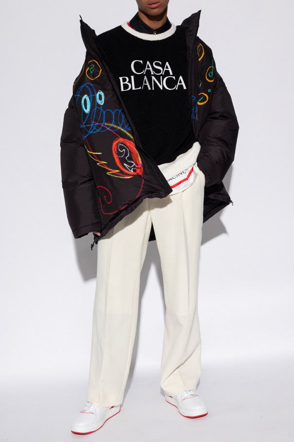 Casablanca WPF25JTS04605BLACK 関税送料込 Casablanca zip-fastening logo-print Jacket | Black | FARFETCH